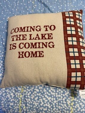 Primitives by Kathy Plaid Accent Pillow in Beige, Rust & Teal